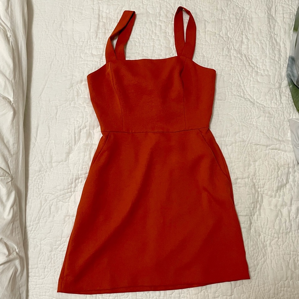 Orange Wilfred Aperture Aritzia Mini Dress (with pockets)